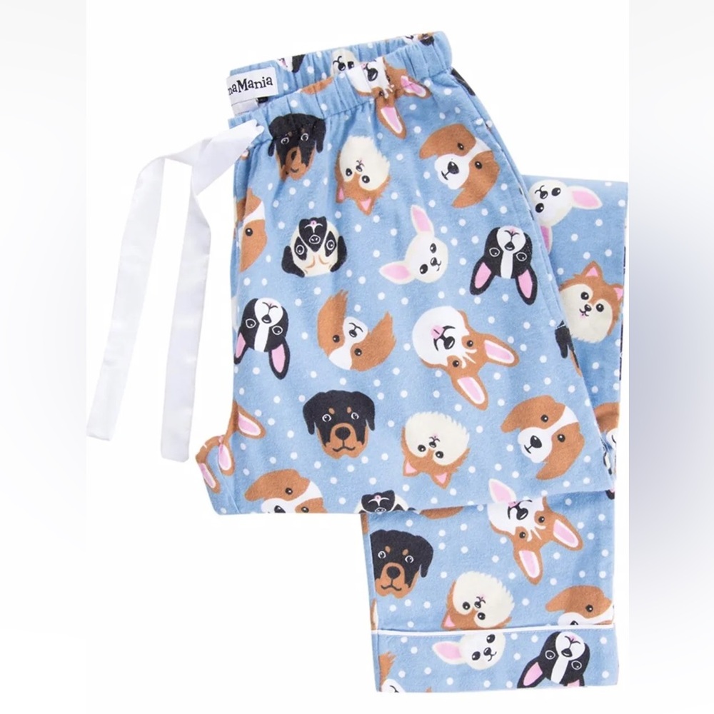 PAJAMA MANIA Flannel Dog Print Sleep/Lounge Pants S NEW